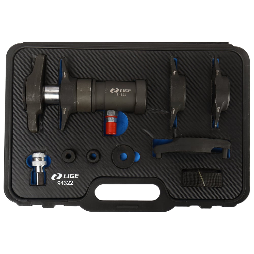 Изображение товара Пневматический съемник шаровых опор LIGE LG-94322 в кейсе профессиональный набор