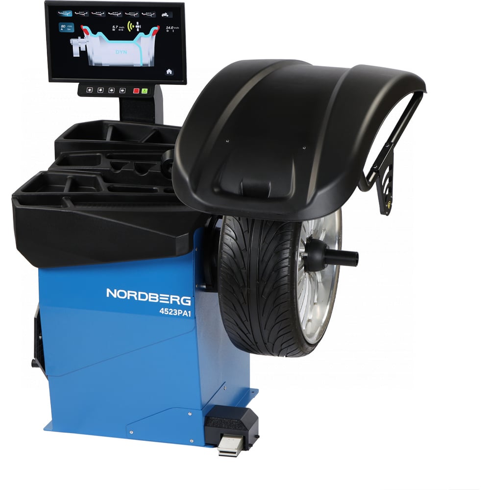 Изображение товара Станок балансировочный NORDBERG автоматический с дисплеем, с пневматическим валом, синий 4523PA1(B)_P