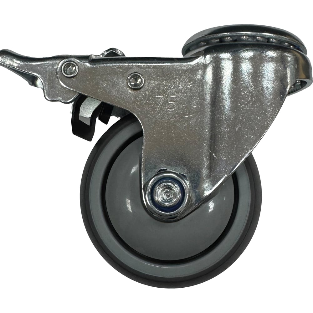 Изображение товара Поворотная колесная опора с тормозом для аппаратных систем 125 мм