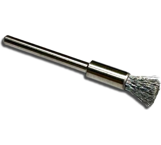 Изображение товара Щетка концевая миниатюрная Lessmann Д5х8, стальная 0,10мм, хвостовик 3мм 450221