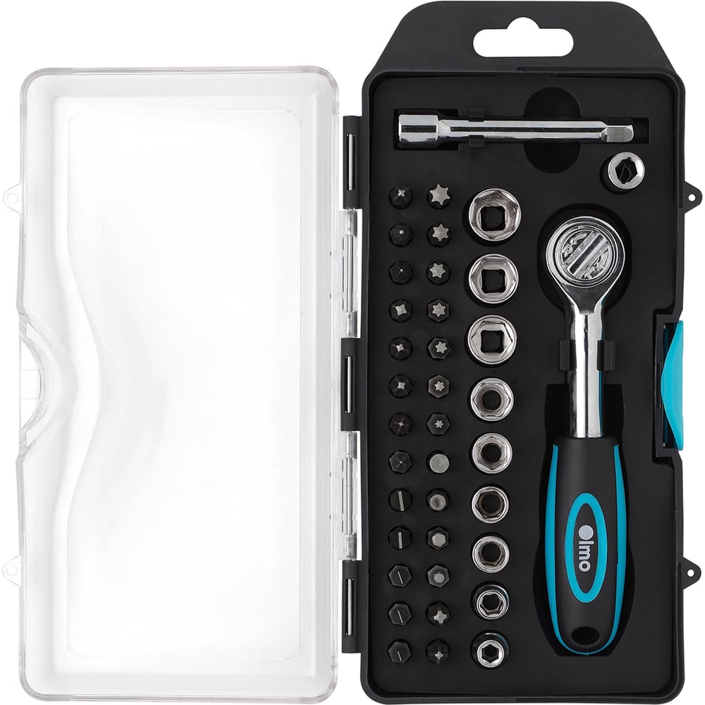 Изображение товара Набор бит и торцевых головок OLMO 346792 с трещеткой 38 шт