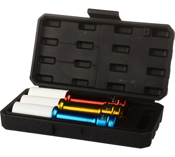 Изображение товара Набор головок ударных удлиненных для литых дисков в защитном кожухе LIGE 1/2 3пр.(17,19,21мм), L-15 LG-S4003 384160