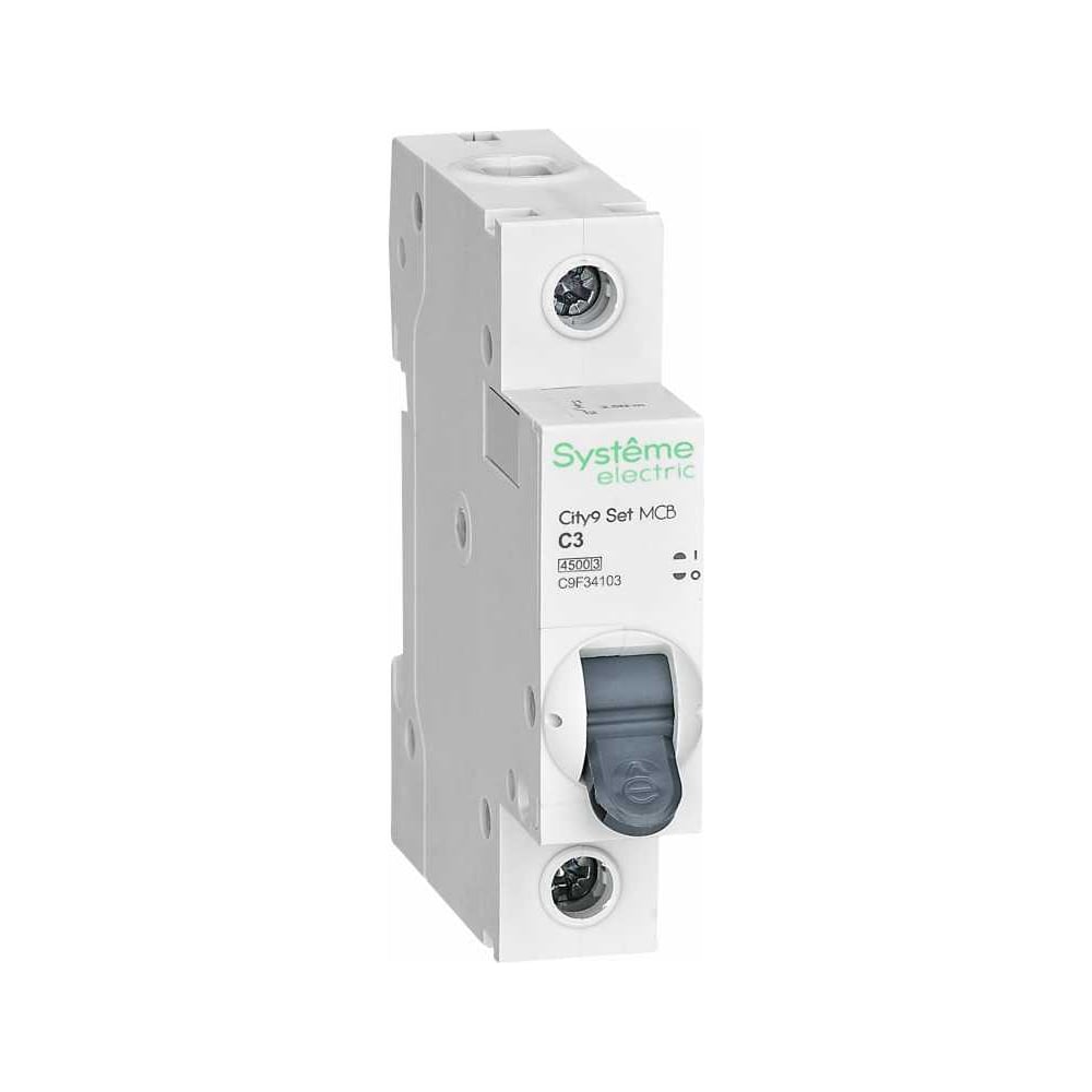 Изображение товара Автоматический выключатель Systeme Electric City9 Set C 3A 1P 4,5kA C9F34103