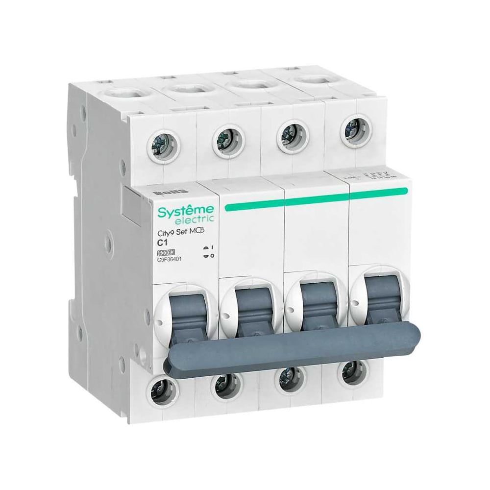 Изображение товара Автоматический выключатель Systeme Electric City9 SET 1A 4-pole для защиты сети