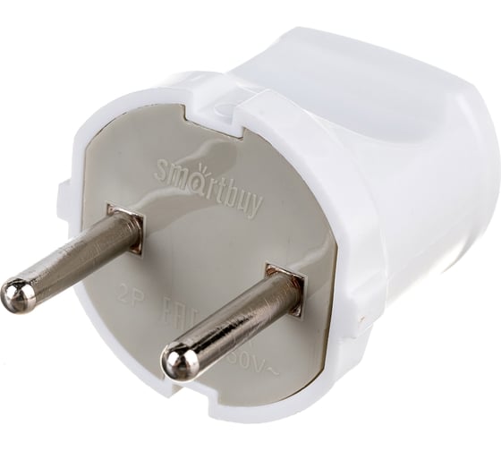 Изображение товара Вилка Smartbuy прямая, без заземления, белая, 10А, 250В SBE-10-P04-w