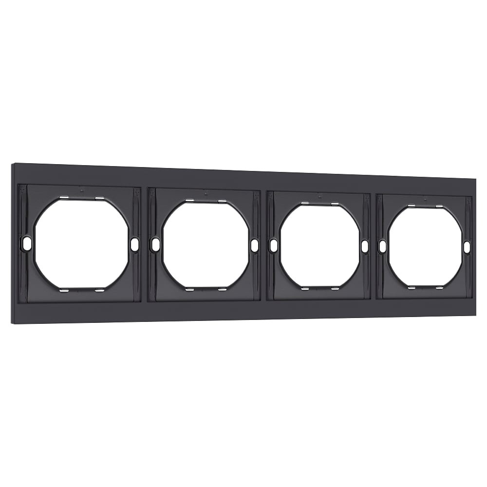 Изображение товара Модульная рамка для кабель-каналов SMARTBUY 4 поста черная акриловая Альтаир