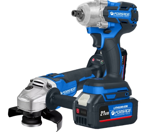 Изображение товара Набор инструментов аккумуляторных (шуруповёрт + УШМ) Forsage F-DK0050X1(64185)