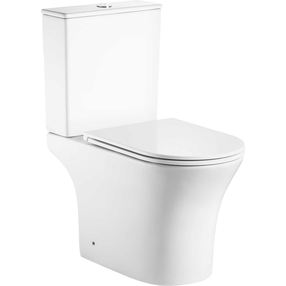 Изображение товара Унитаз-компакт напольный безободковый Alcora Adele Tornado 3/6 с сиденьем DPL slim lift белый