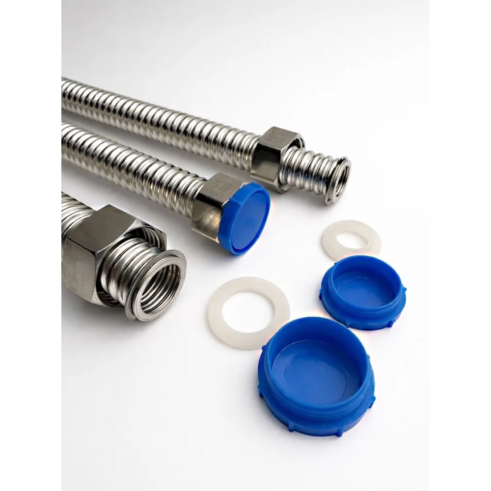 Изображение товара Гибкая нержавеющая подводка STACORT 3/4 800 мм гайка-гайка для водопровода