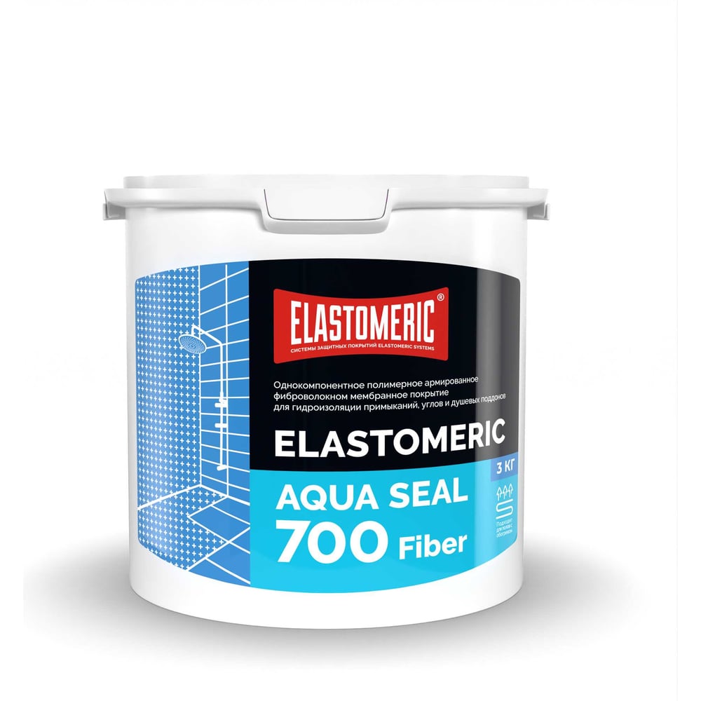 Изображение товара Гидроизоляция AQUA SEAL 700 Fiber 3 кг для внутренних работ, защита бетона и кирпича