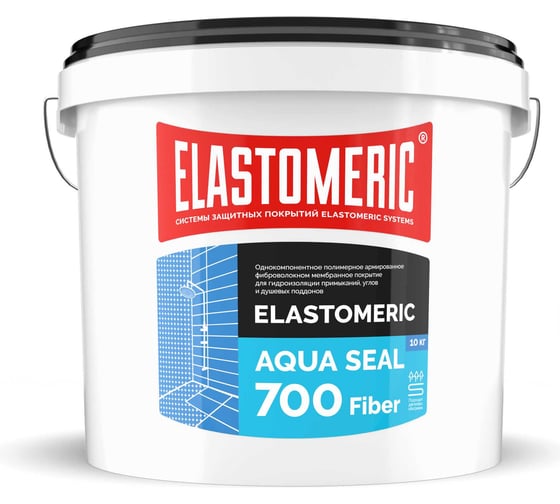 Изображение товара Гидроизоляция примыканий, углов и душевых поддонов Elastomeric Systems Elastomeric AQUA SEAL 700 Fiber 10 кг aqua_seal_fiber_10kg