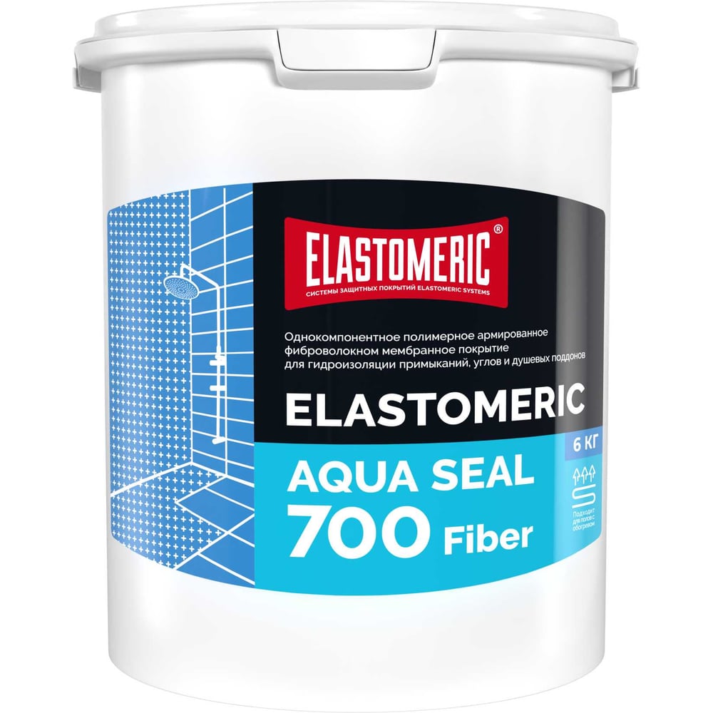 Изображение товара Гидроизоляция Elastomeric AQUA SEAL 700 Fiber 6 кг для внутренних работ