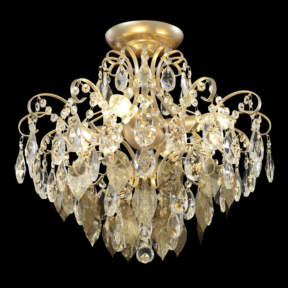 Изображение товара Элегантная потолочная люстра Crystal Lux ESMIRALDA PL4 GOLD стиль арт-деко