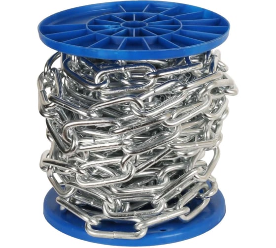 Изображение товара Цепь сварная длиннозвенная STEELREX DIN 763, цинк 5 мм (32м) 05350050000100003200