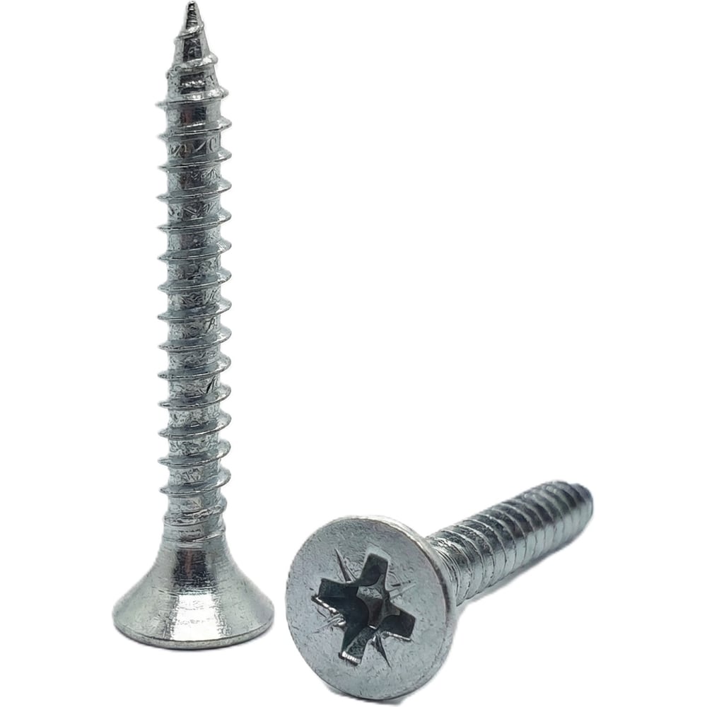 Изображение товара Саморез универсальный 5x40 белый цинк, коробка 1 кг ООО Клинский метизный завод