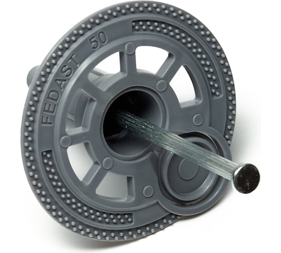 Изображение товара Тарельчатый дюбель (гриб) 50 мм с крышкой и гвоздем для газоблока, 200 шт в упаковке Fedast FD50IN-90