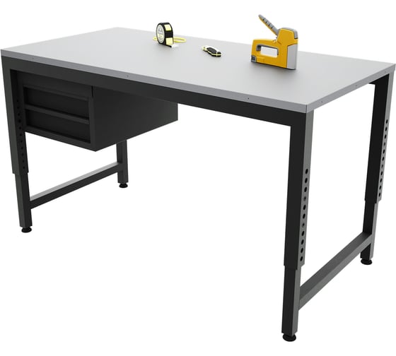Изображение товара Регулируемый верстак-стол с тумбой, 1400x600 мм GREENBERG VERSTAK_REG_T_1400х600