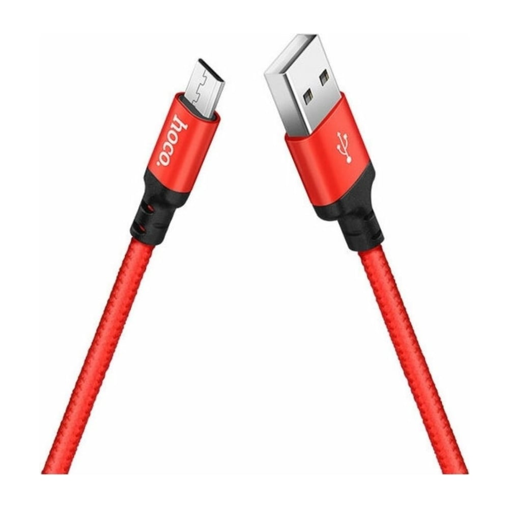Изображение товара Кабель USB 2.0 Hoco X14 2м Micro USB вилка черно-красный