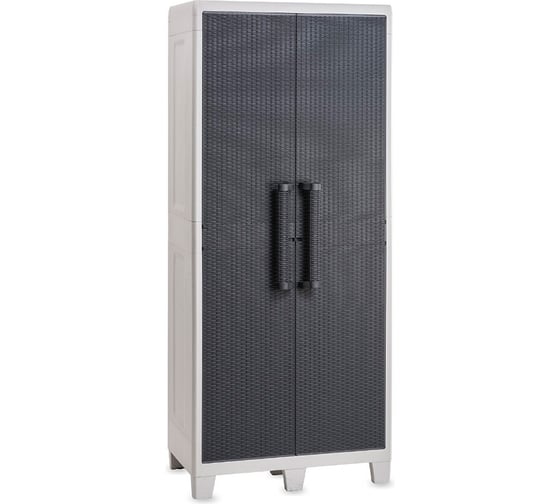 Изображение товара Уличный шкаф 2х дверный глубокий САНТОРИНИ/SANTORINI (3 полки), светло-серый/ антрацит TOOMAX Z0085R032