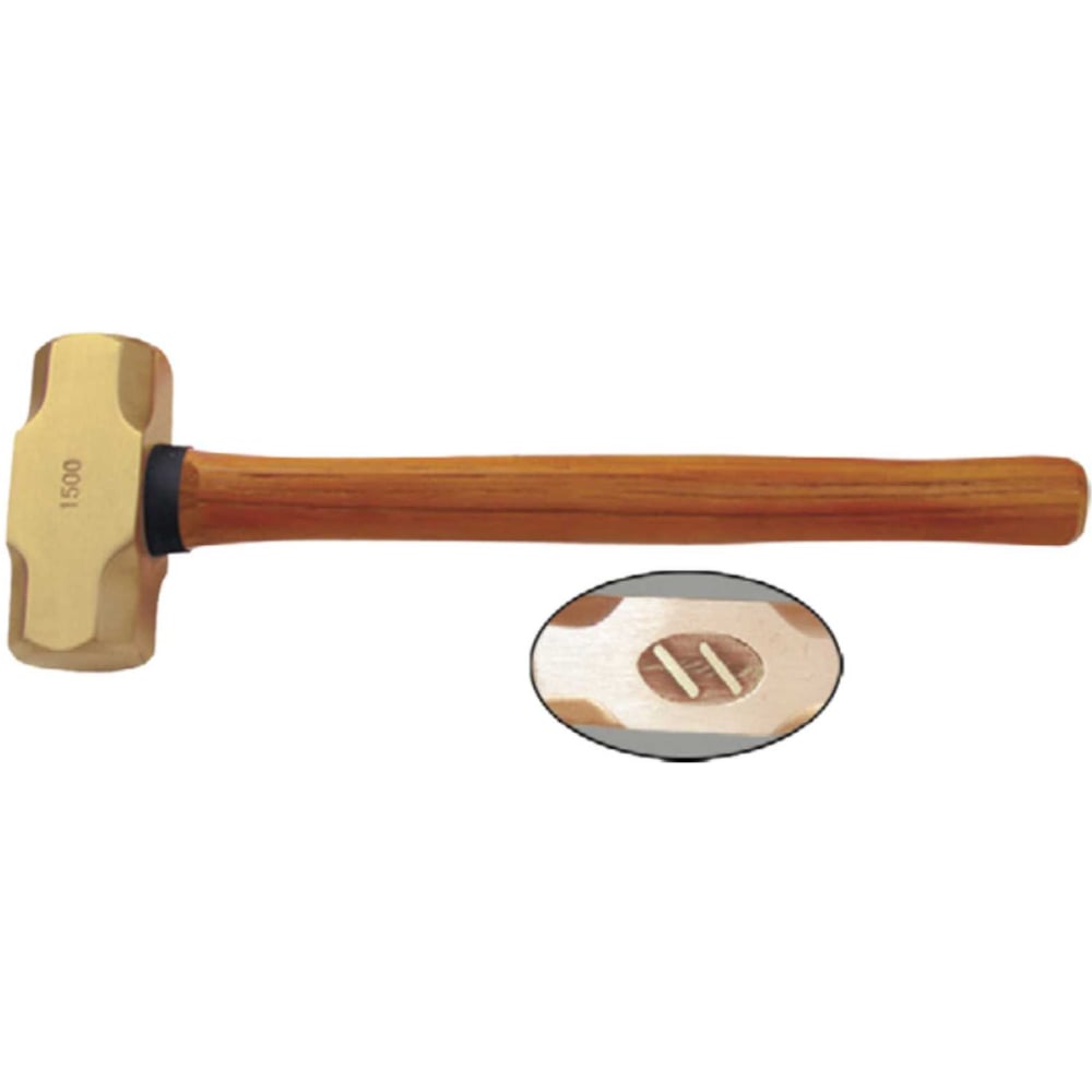 Изображение товара Кувалда латунная X-Spark 2101B-1004 с деревянной рукояткой профессиональная