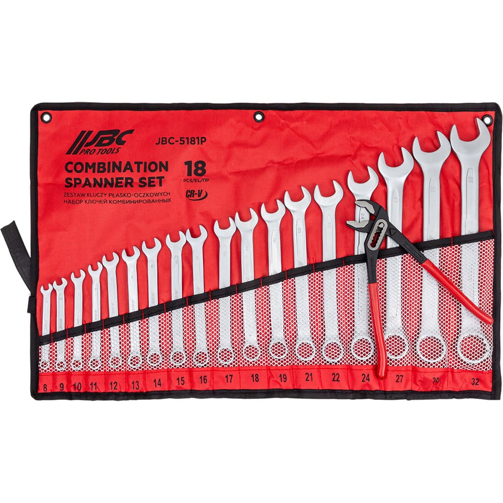 Изображение товара Набор комбинированных ключей JBC 18 предметов JBC-5181P+1
