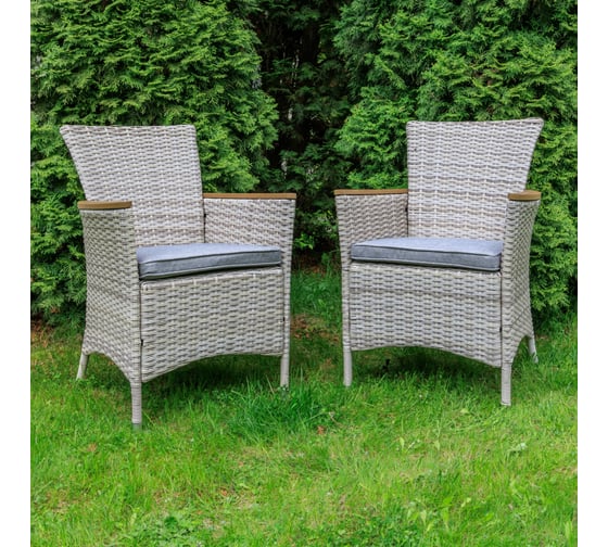 Изображение товара Комплект садовых кресел из искуственного ротанга ROYAL FAMILY AMELIA - 2 шт., бежевый 763-21-21-2