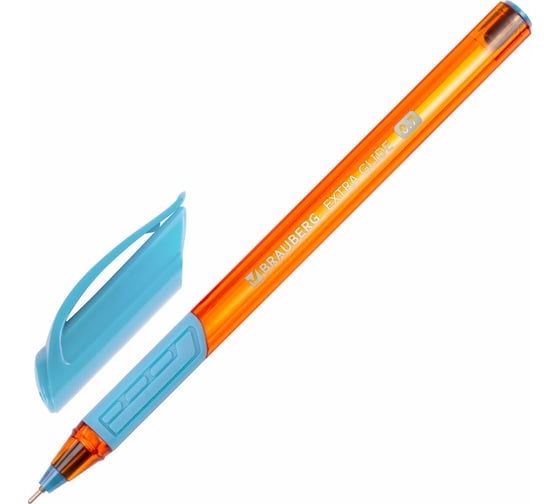 Изображение товара Ручка шариковая BRAUBERG масляная с грипом Extra Glide GT Sky Blue, СВЕТЛО-СИНЯЯ, 0,7 мм узел, КОМПЛЕКТ 12 шт., 144074