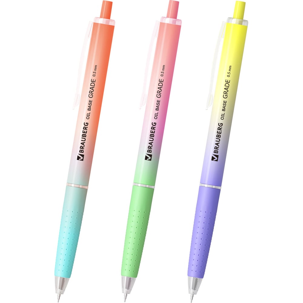 Изображение товара Ручка шариковая BRAUBERG масляная автоматическая OIL-BASE GRADE, 30 шт., синий, 0,35 мм