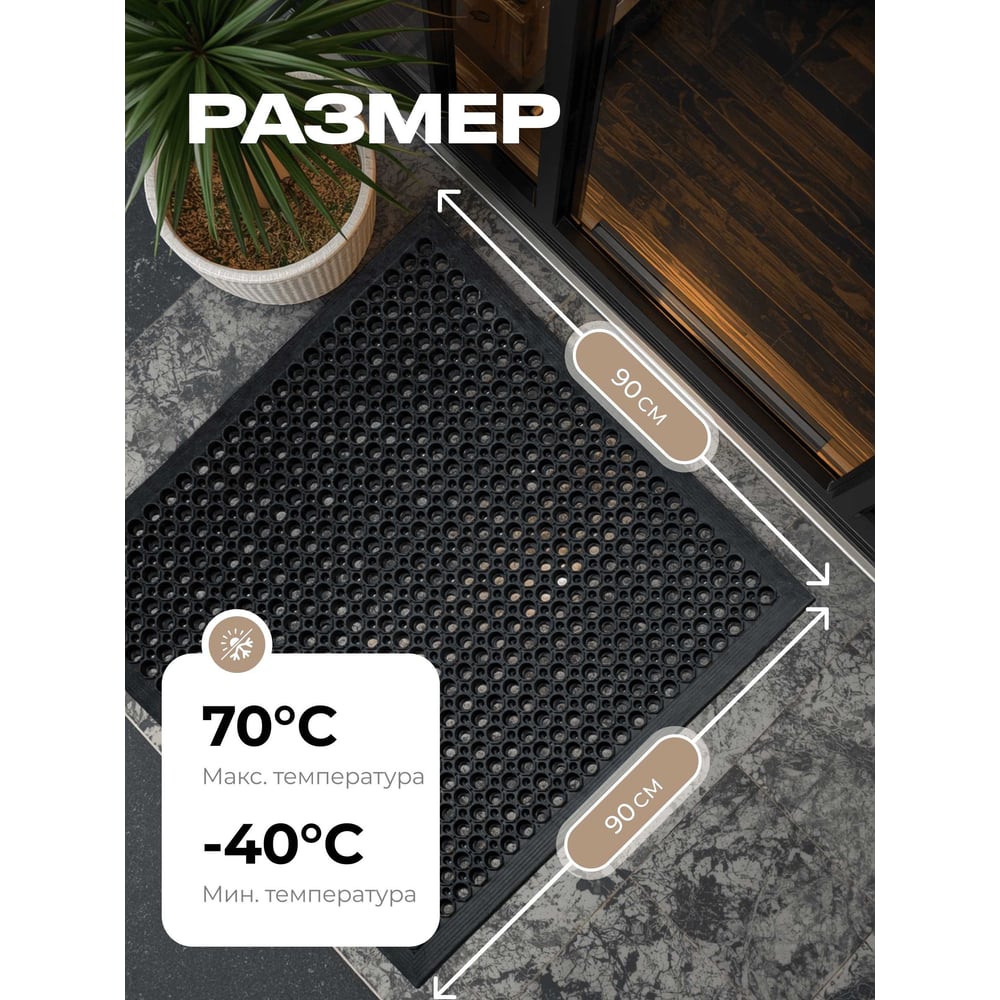 Изображение товара Ресторанный коврик QZRP 90х90 с кантом для входных зон