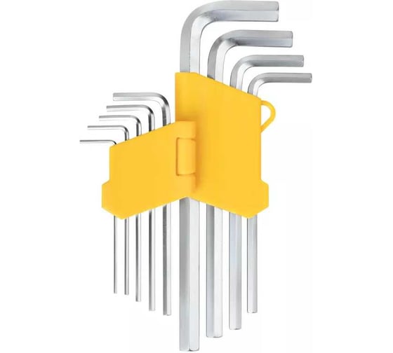 Изображение товара Ключи шестигранные FIT CrV сталь , 9 шт., 1,5-10 мм, длинные, в пластиковом держателе 64189