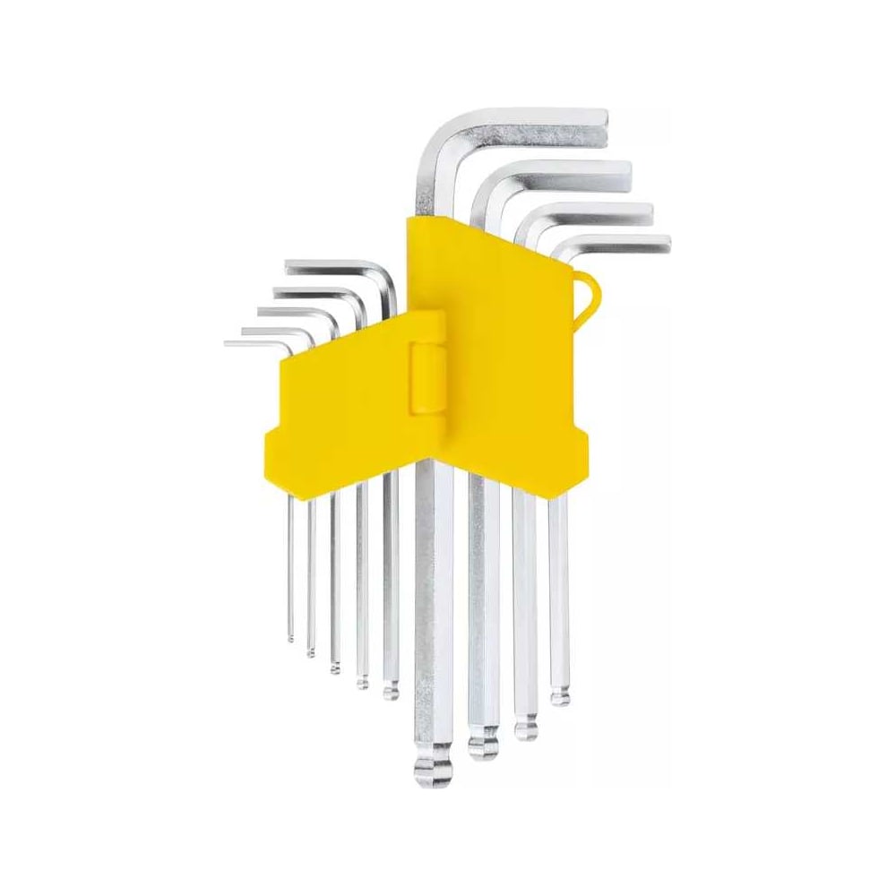 Изображение товара Набор шестигранных ключей FIT CrV 1,5-10 мм с шаровым наконечником 9 шт