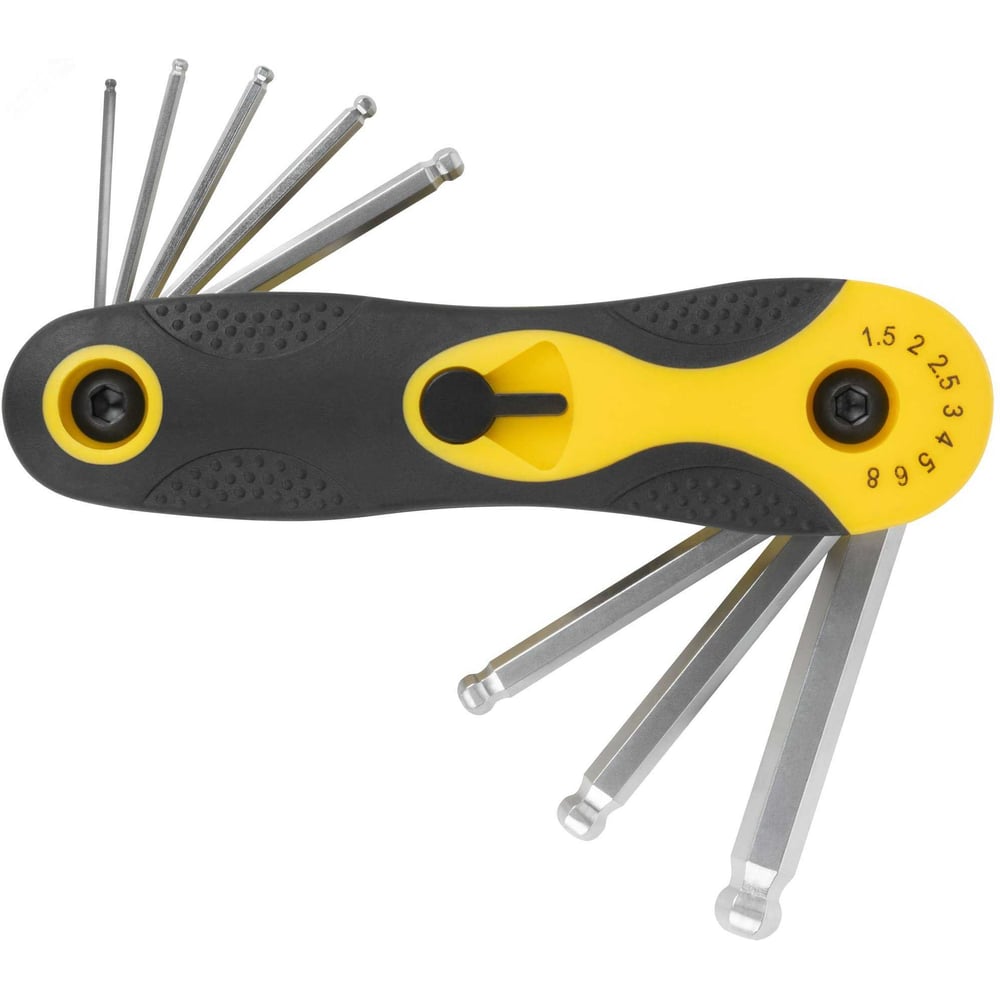 Изображение товара Набор шестигранных ключей FIT CrV 1,5-8 мм складной 8 шт