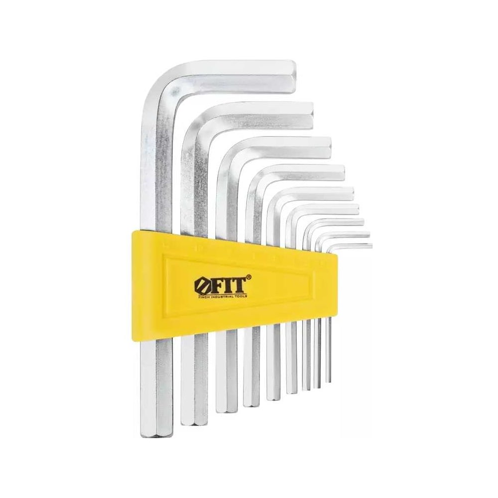 Изображение товара Набор шестигранных ключей FIT CrV 9 шт. 2-12 мм, в пластиковом держателе