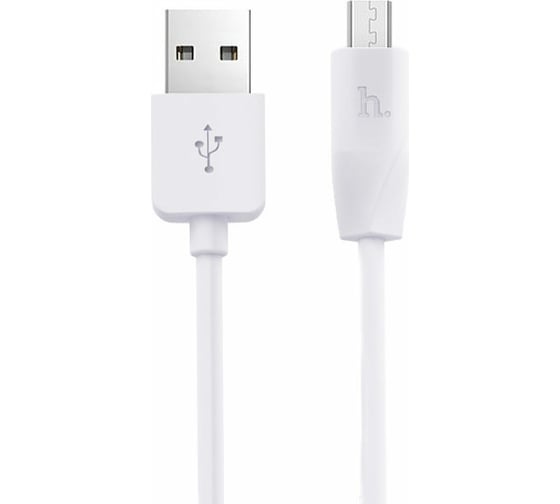 Изображение товара Кабель USB 2.0 Hoco X1, AM/microBM, белый, 2м макс.ток 2,4 А 6957531042686