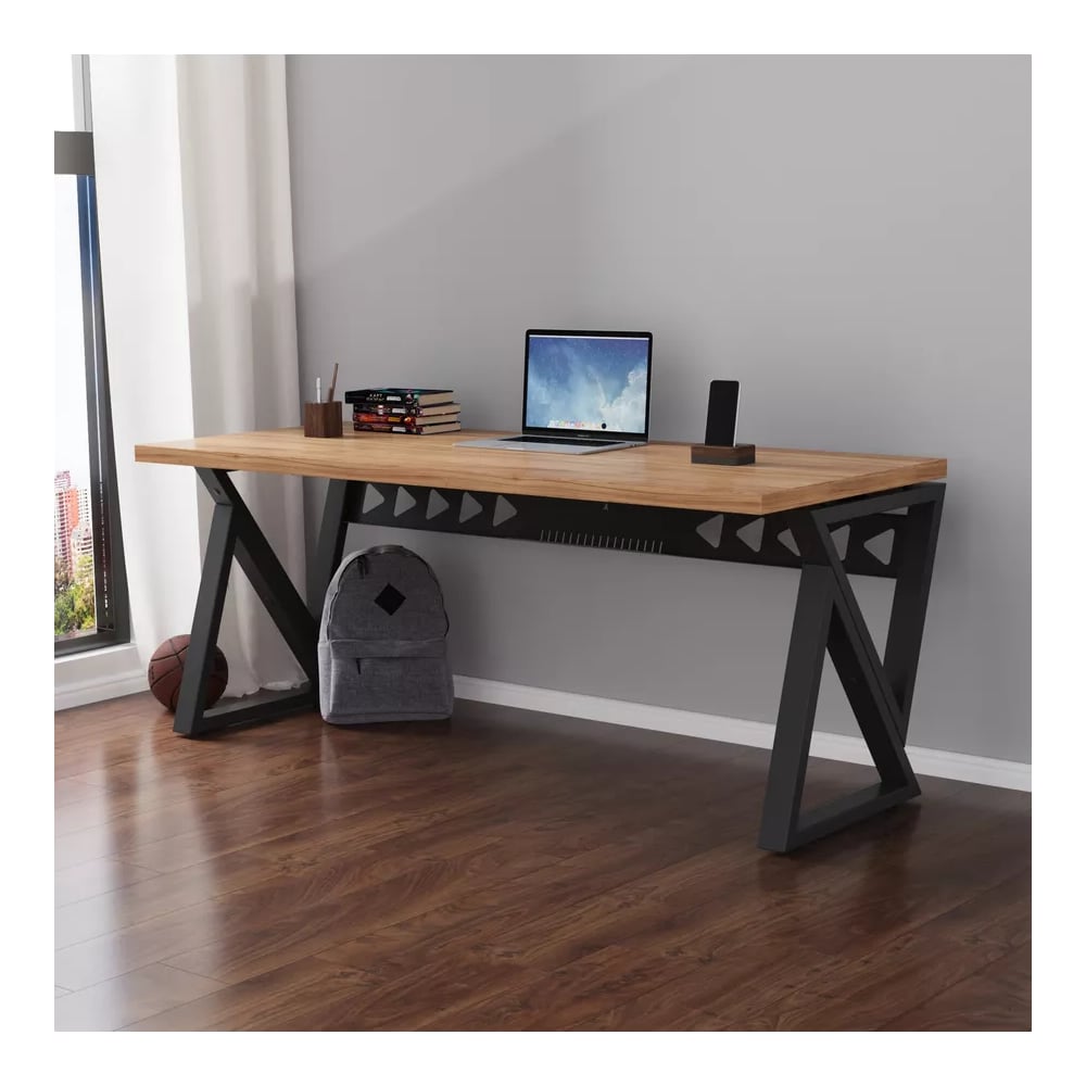 Изображение товара Письменный стол MAKE MEBEL РОСТА СПК регулируемый, орех Дижон, лофт 1600х650х740