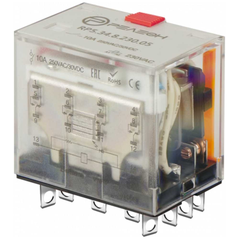 Изображение товара Миниатюрное силовое реле РЕЛЕОН 4 CO конт. 10а ; 230в AC