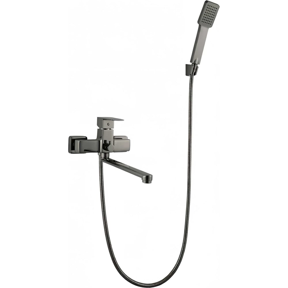 Изображение товара Смеситель для ванны TSARSBERG с душем графит длинный излив TSB-34G-02