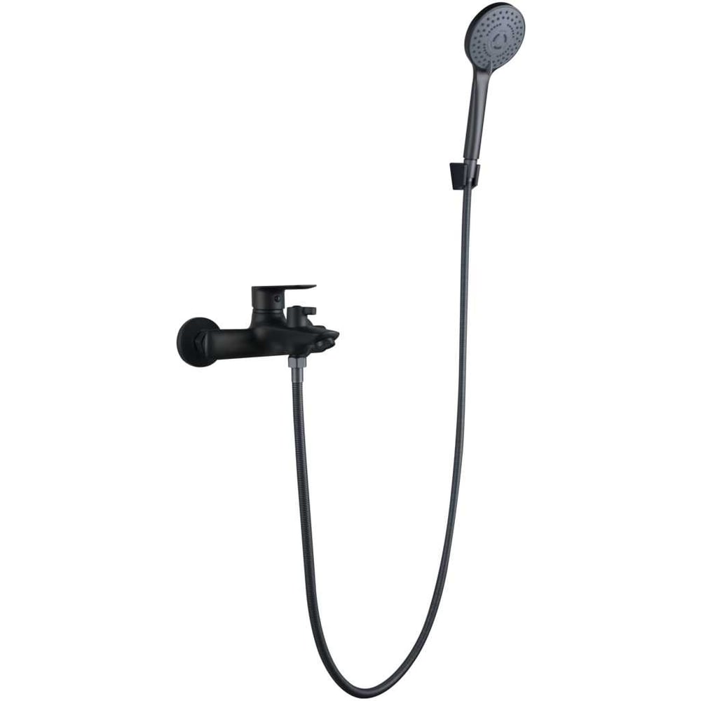 Изображение товара Смеситель для ванны TSARSBERG с душем графит однорычажный настенный