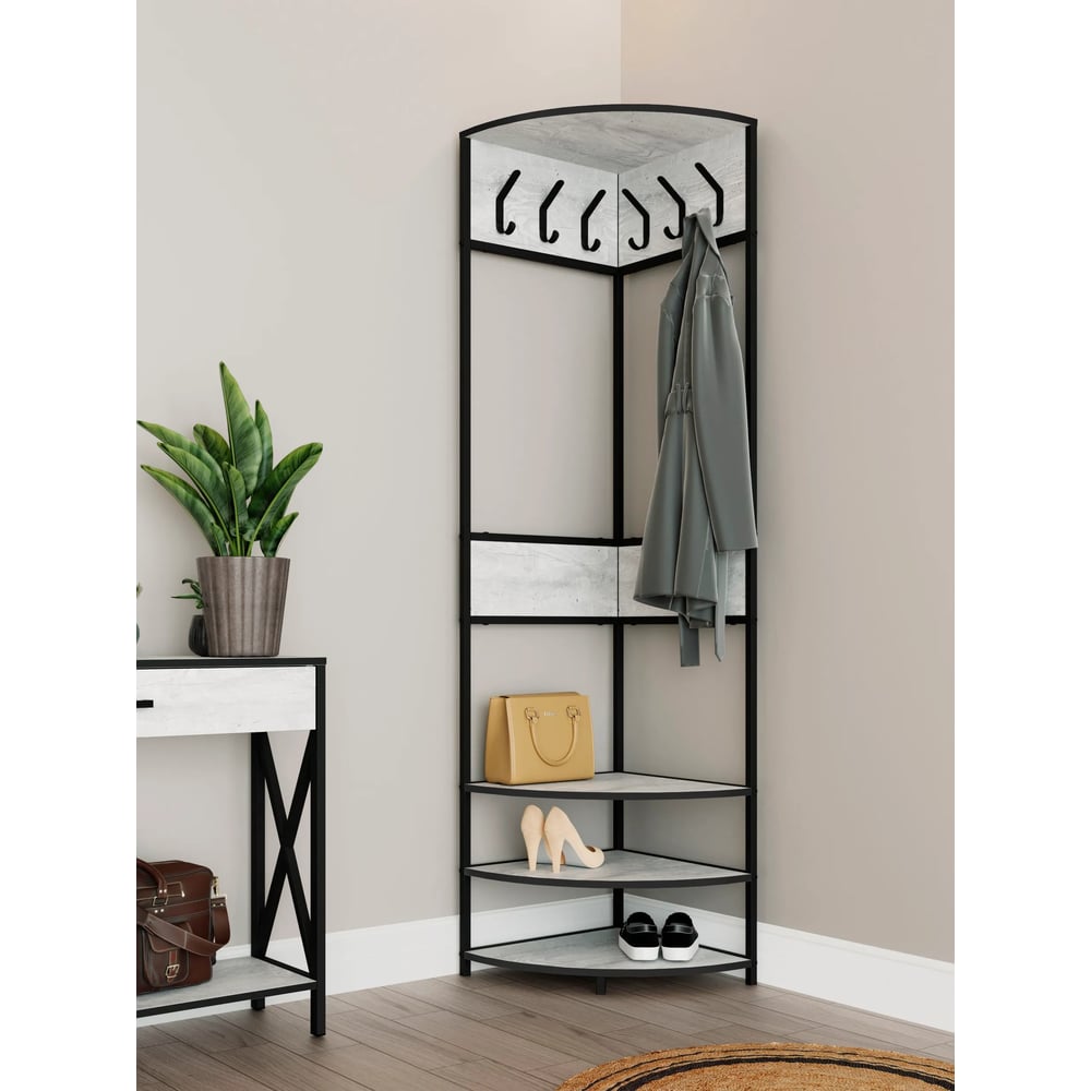 Изображение товара Прихожая угловая MAKE MEBEL Лофт напольная 500х500х2000 белый бетон пайн