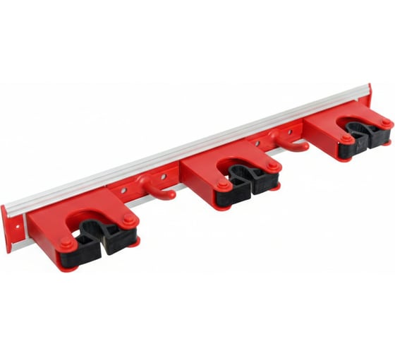 Изображение товара Держатель инвентаря настенный РОСМОП на 5 позиций, красный HH-40R