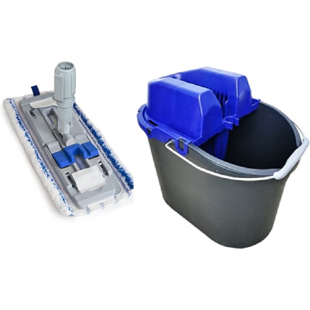 Изображение товара Комплект для ручной мойки пола РОСМОП Pro-15B с ведром и шваброй