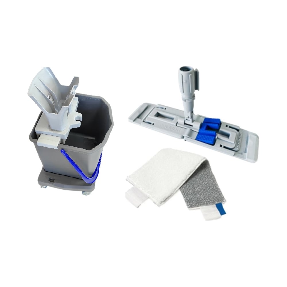 Изображение товара Комплект для уборки пола РОСМОП колесная база ведро 25 л насадка микроволокно