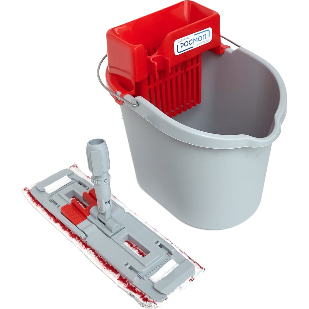 Изображение товара Комплект для ручной мойки пола РОСМОП Мини К ведро 10 л с отжимом и моп ТМК-40-Q