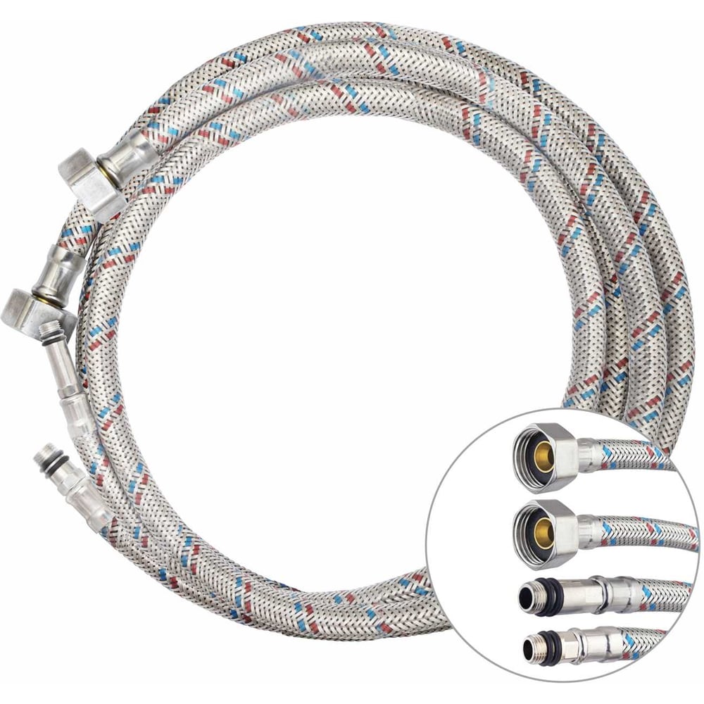 Изображение товара Гибкая подводка для смесителя KLIP КЛИП 1308 1/2xМ10 1200 мм гайка из нержавеющей стали