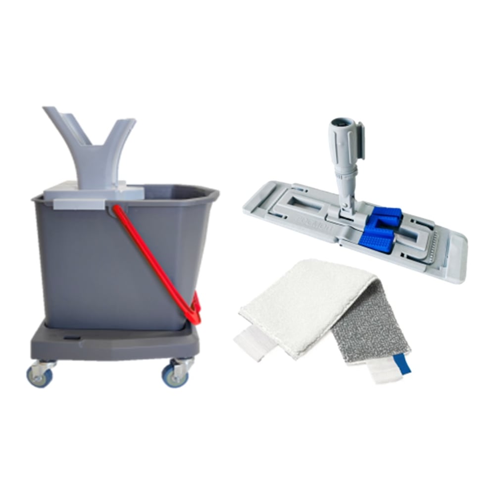 Изображение товара Комплект для уборки пола РОСМОП колесная база ведро 25 л швабра+отжим+насадка