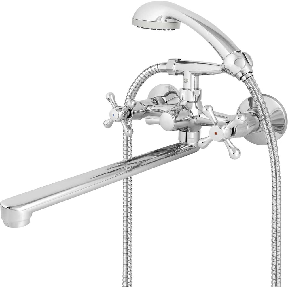 Изображение товара Двуручный смеситель для ванны KLIP КЛИП 1401 с глянцевым покрытием и поворотным изливом