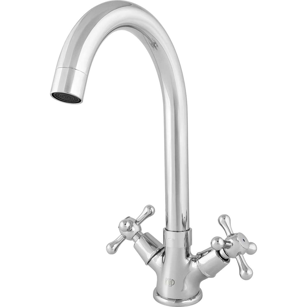 Изображение товара Классический двухрычажный смеситель для кухни KLIP КЛИП 1405-02 с поворотным изливом