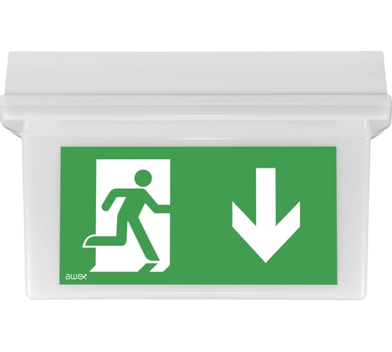 Изображение товара Аварийный светильник Awex HELIOS DS LED 1W постоянный 3ч кнопка тестирования IP65 на потолок HDL/1W/C/3/SA/PT