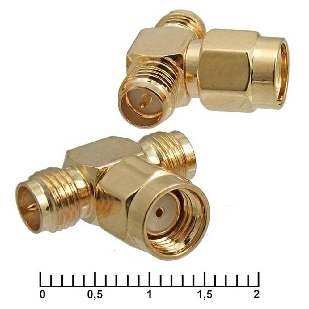 Изображение товара Разъем RUICHI SMA-T reverse 92153 3 шт латунь золотой компактный