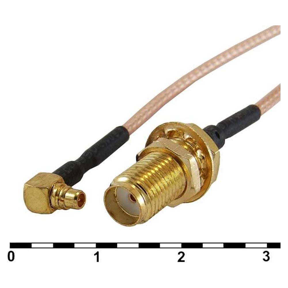 Изображение товара Разъем RUICHI MMCX-M/SMA-F RG-178U 15CM 107492 для радиочастотных соединений